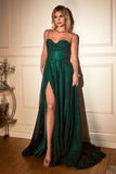 EMERALD GLITTER BALL GOWN