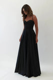 A LINE SATIN BUSTIER MAXI DRESS