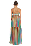 AMANDA UPRICHARD SIMA MAXI IN RAINBOW STRIPE DRESS