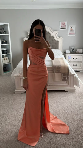 LUNA CORAL SATIN GOWN