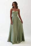 A LINE SATIN BUSTIER MAXI DRESS