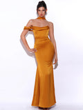 GOLD DUCHESS SATIN GOWN