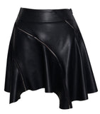 MARIAH BLACK VEGAN LEATHER MINI SKIRT