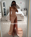 BLUSH DRAPED CORSET GOWN