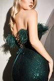 FEATHER SEQUIN GOWN