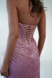 GLITTER CORSET GOWN WITH EMBELLISHMENTS