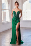 STRAPLESS LACE DEEP V FITTED GOWN