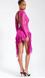 OMARIA PINK LACE MINI DRESS