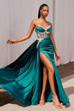 SATIN FITTED EMBELLISHMENT GOWN