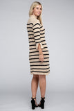 STRIPED PATTERN SWEATER DRESS