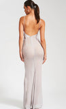 TATIANA GRAY BACKLESS MAXI DRESS