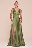 SATIN A LINE DRESS