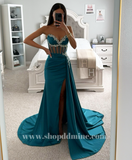 SATIN FITTED EMBELLISHMENT GOWN