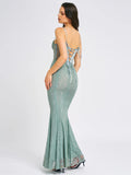 JANELLE GREEN SWEETHEART MERMAID MAXI DRESS