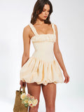 MARYLIN EGG WHITE SATIN CORSET MINI DRESS