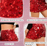 RED SEQUIN MINI SKIRT