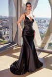 STRETCHY FITTED SATIN GOWN