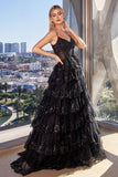 LAYERED SEQUIN BALL GOWN