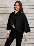 Collared Neck Cropped Cape Top Jacket