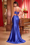 TWO PIECE SATIN FITTED GOWN