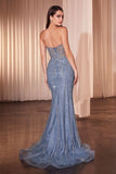 STRAPLESS CRYSTAL FITTED GOWN