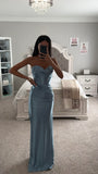 STRAPLESS LUXE SATIN FITTED GOWN