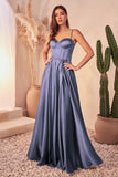 A LINE SATIN BUSTIER MAXI DRESS