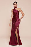 ONE SHOULDER LUXE SATIN FITTED GOWN