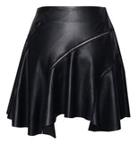 MARIAH BLACK VEGAN LEATHER MINI SKIRT