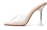 CLEAR MULE HEEL