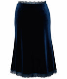 LORRAINE TEAL VELVET SKIRT