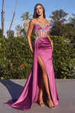 SATIN FITTED EMBELLISHMENT GOWN