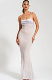 TATIANA GRAY BACKLESS MAXI DRESS