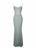 JANELLE GREEN SWEETHEART MERMAID MAXI DRESS