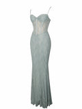 JANELLE GREEN SWEETHEART MERMAID MAXI DRESS