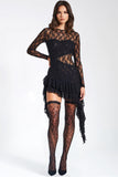 OMARIA BLACK LACE MINI DRESS