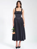 NOREEN BLACK SATIN MAXI DRESS