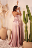 A LINE SATIN BUSTIER MAXI DRESS