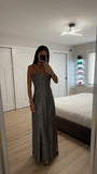 CRUCHED VELVET MAXI DRESS