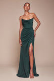 STRAPLESS CHIFFON DRESS