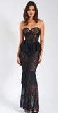 ROBE LONGUE EN DENTELLE NOIRE QUENNELL 