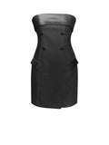 DALILAH BLACK DOUBLE BREASTED MINI PENCIL DRESS