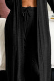 Open Front Long Sleeve Cardigan and Pants Lounge Set