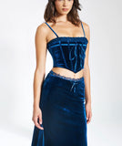 LONDYN TEAL VELVET CORSET TOP