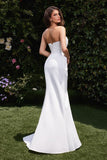 OFF WHITE STRAPLESS CHIFFON GOWN