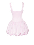 AUBREY PINK BUBBLE HEM MINI DRESS