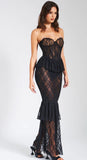 ROBE LONGUE EN DENTELLE NOIRE QUENNELL 