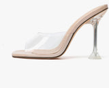 CLEAR MULE HEEL