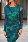 MULTI COLOR LONG SLEEVE DRESS