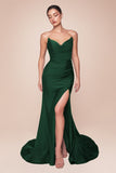 STRAPLESS STRETCH SATIN FITTED GOWN